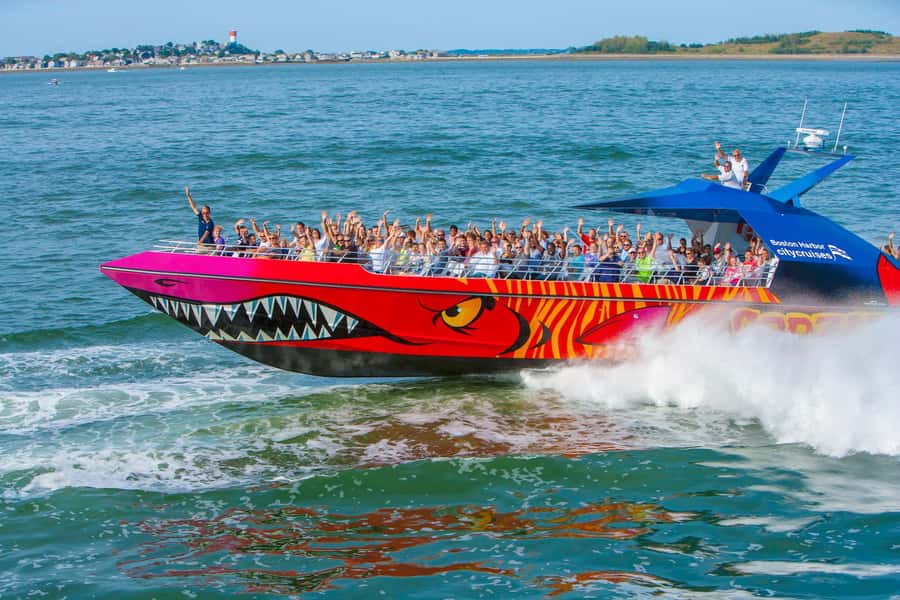 Boston: City Cruises Harbor Codzilla High Speed Thrill Boat - 45 minutes of 40 mph thrills, what the timing feels like