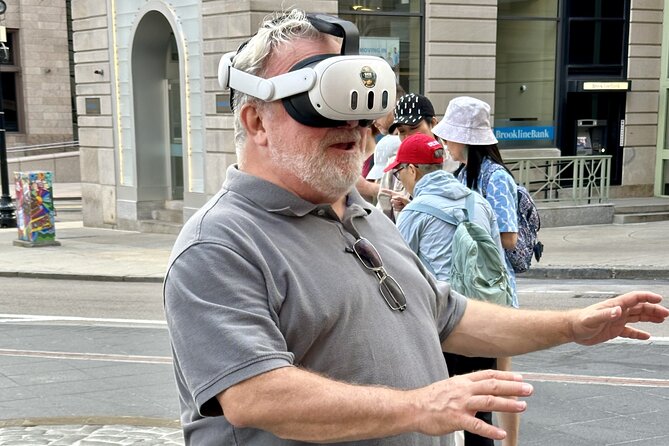 Relive 1776: See Boston's History in Augmented Reality (AR) - Granary Burying Ground and the Franklin statue: where the guide does the connecting