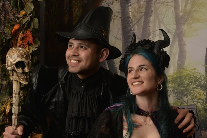 Witch Costume Photo Shoot - Olde Salem Village theatrical set - Small Group Energy: Why a Cap of 5 Matters